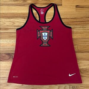 🌺 Nike Red Tank Top with Portugal Emblem Sz M